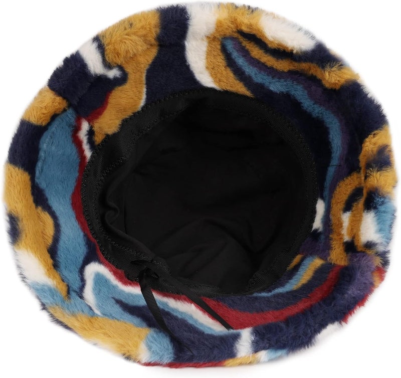 Umeepar Winter Faux Fur Fuzzy Bucket Hat Fluffy Warm Hat for Women Men - Image 3